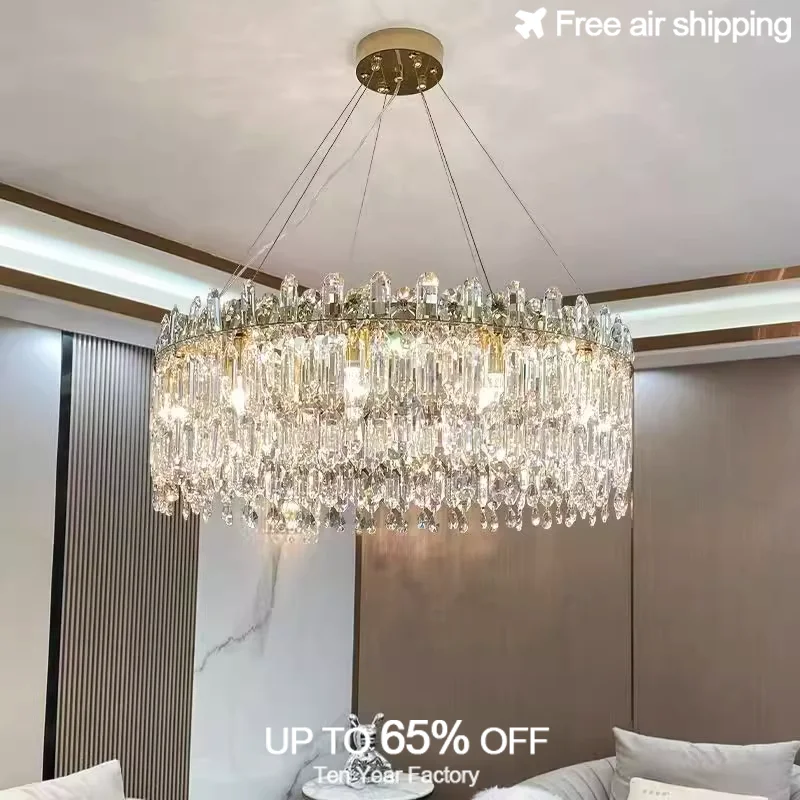Contemporary Luxury Clear Crystal LED Suspension Chandelier Luminaire Hanging Light Fixture for Dining Room
Contemporary Luxury Clear Crystal LED Suspension Chandelier Luminaire Hanging Light Fixture for Dining Room