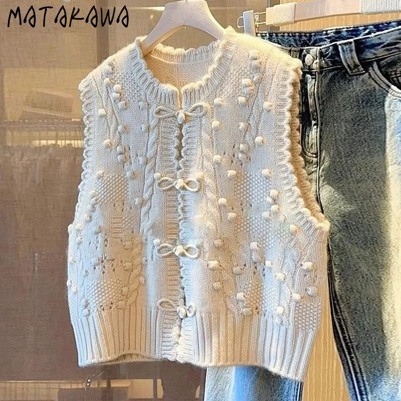 Matakawa Chinese Style Women Cardigans Autumn Winter Mori Girl Style Sweet Short Vests Fashion Vintage Casual Sweaters
Matakawa Chinese Style Women Cardigans Autumn Winter Mori Girl Style Sweet Short Vests Fashion Vintage Casual Sweaters