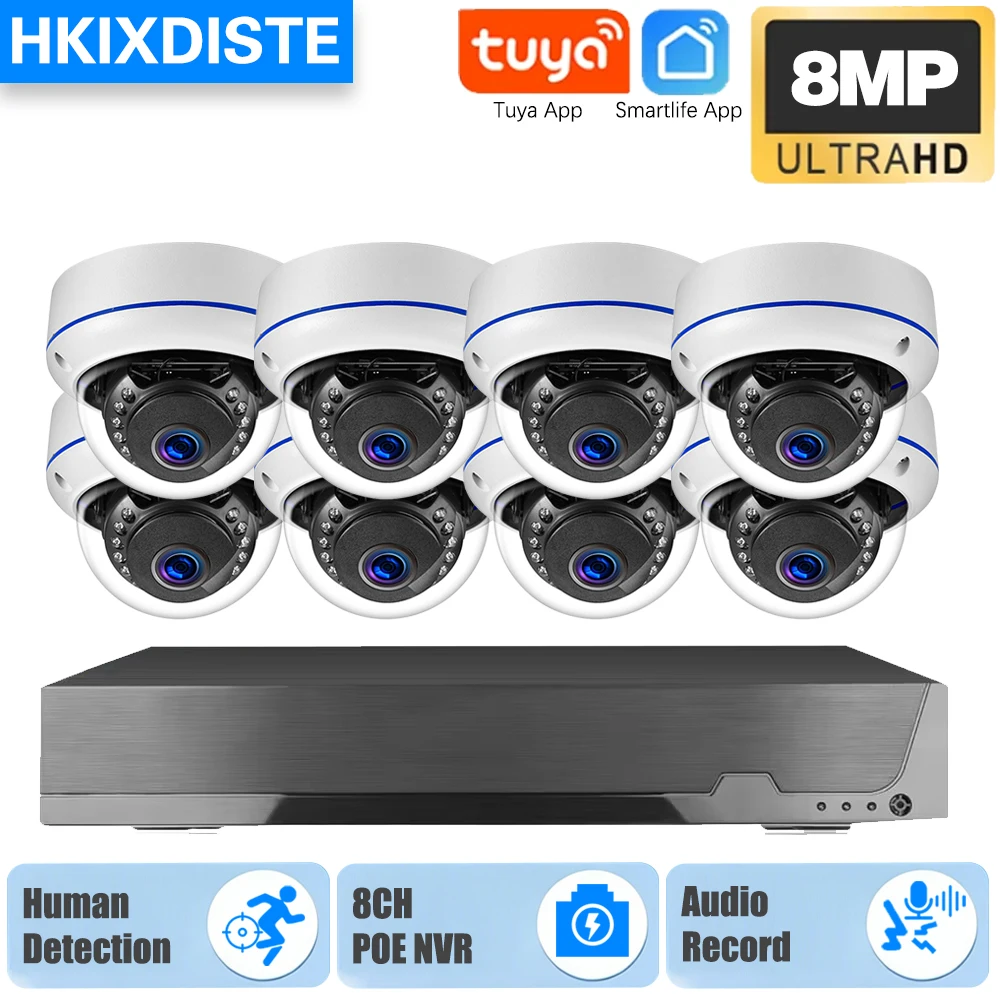 Tuya 8MP 4K Security Camera System Explosion-proof Outdoor 8CH POE NVR Motion Detection CCTV Dome Home Surveillance Camera Kit
Tuya 8MP 4K Security Camera System Explosion-proof Outdoor 8CH POE NVR Motion Detection CCTV Dome Home Surveillance Camera Kit