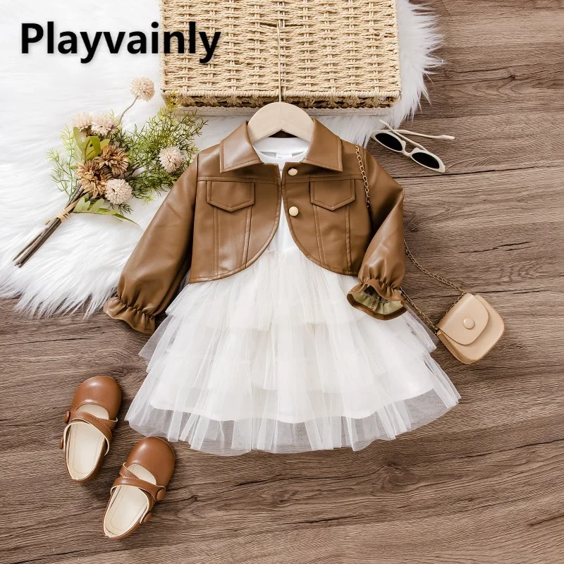 Новый осенне-зимний комплект для девочек: коричнево-черная укороченная куртка + длинное платье с сетчатыми вставками и многоярусной юбкой, детский набор X9023
Новый осенне-зимний комплект для девочек: коричнево-черная укороченная куртка + длинное платье с сетчатыми вставками и многоярусной юбкой, детский набор X9023