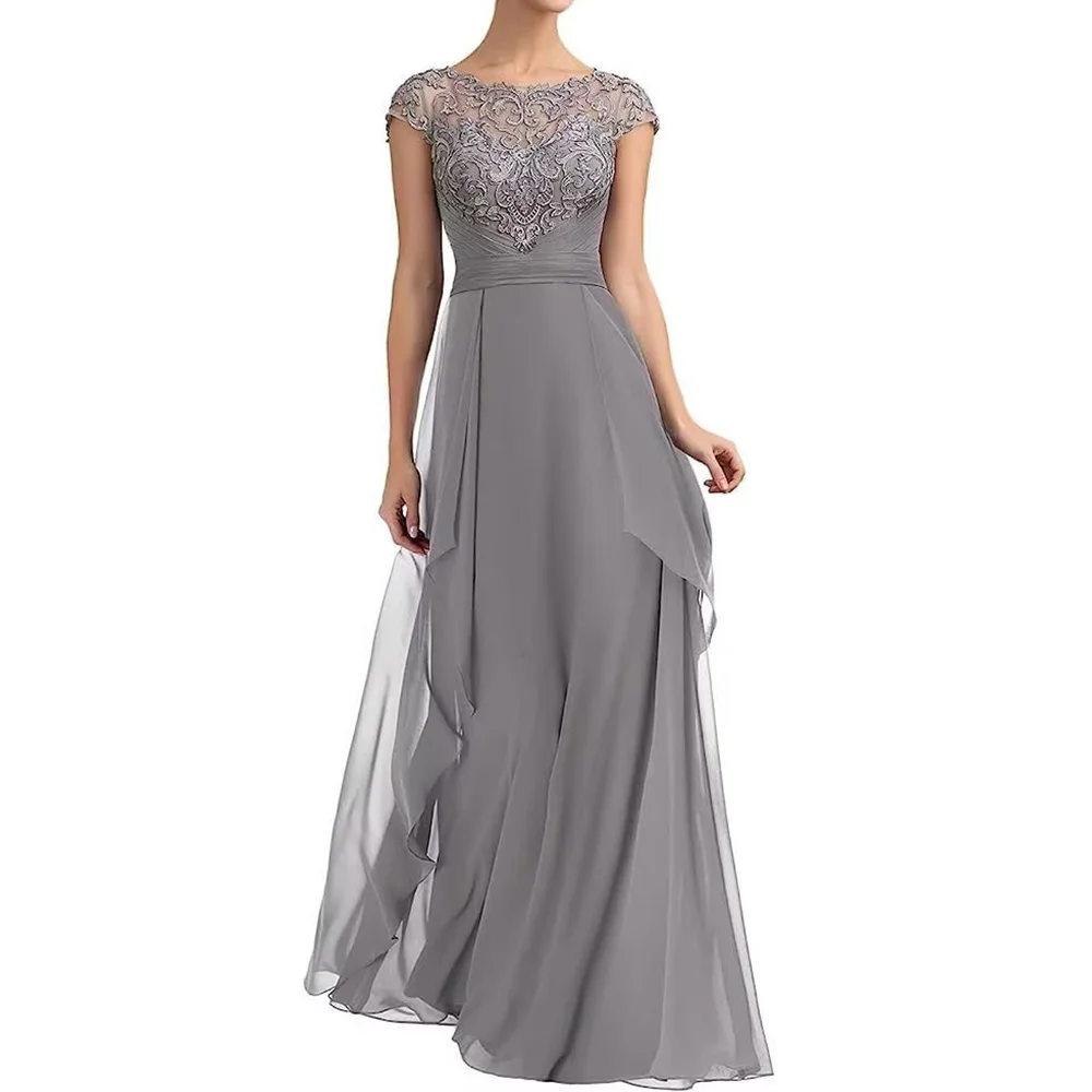Customized Long Mother of The Bride Dress for Wedding with Cap Sleeves Lace Applique Chiffon Formal Evening Prom Gowns for Women
Customized Long Mother of The Bride Dress for Wedding with Cap Sleeves Lace Applique Chiffon Formal Evening Prom Gowns for Women
