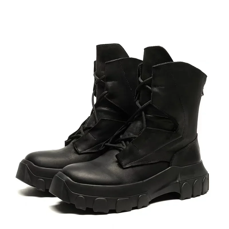 Men's High Top Shoes Platform Chunky Sole Sneakers Leather Lace Up Gothic Heels Luxury Trendy Designer Black Boots
Men's High Top Shoes Platform Chunky Sole Sneakers Leather Lace Up Gothic Heels Luxury Trendy Designer Black Boots