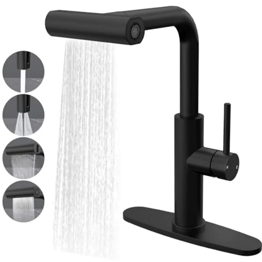 Kitchen Faucets with Pull Down Sprayer, High Arc Waterfall Kitchen Faucet, 4 in 1 Stainless Steel Single Lever Handle Kitchen F
Kitchen Faucets with Pull Down Sprayer, High Arc Waterfall Kitchen Faucet, 4 in 1 Stainless Steel Single Lever Handle Kitchen F