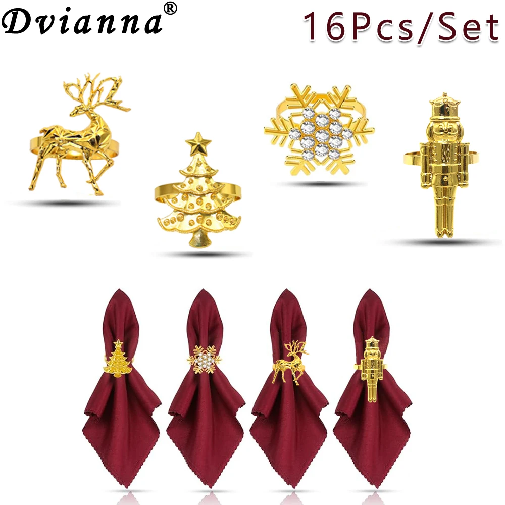 16 шт., рождественские кольца для салфеток, рождественская елка, олень, снежинка, Щелкунчик, золотые салфетки, кольцо, держатели для обеденного стола, декор
16 шт., рождественские кольца для салфеток, рождественская елка, олень, снежинка, Щелкунчик, золотые салфетки, кольцо, держатели для обеденного стола, декор