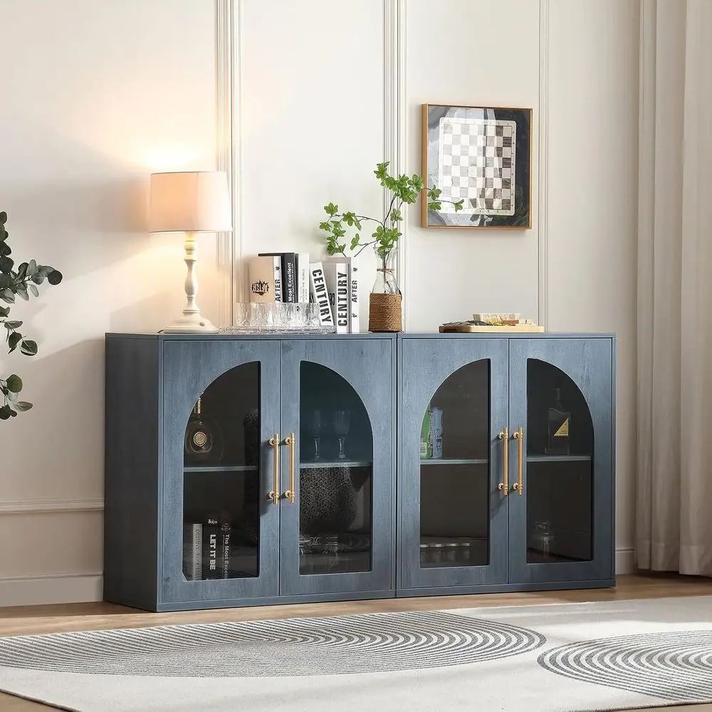 Arched Glass Door Small Display Buffet Sideboard with Storage and Adjustable Shelves, Ideal for Kitchen, Living Room, and Entryw
Arched Glass Door Small Display Buffet Sideboard with Storage and Adjustable Shelves, Ideal for Kitchen, Living Room, and Entryw