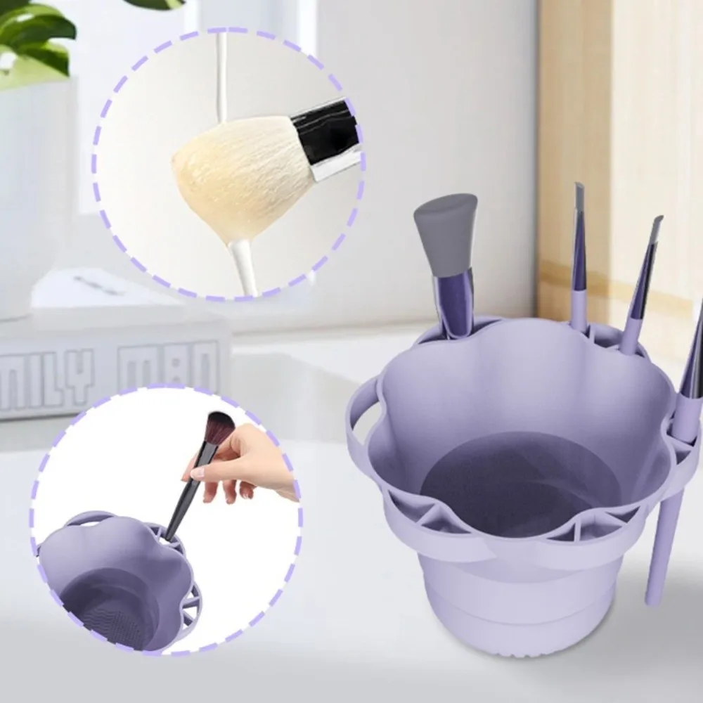 Silicone Lazy Makeup Brush Cleaner Reusable Fast Dryer Powder Puff Cleaning Cup Cleaning Bowl Folding Makeup Brush Holder
Silicone Lazy Makeup Brush Cleaner Reusable Fast Dryer Powder Puff Cleaning Cup Cleaning Bowl Folding Makeup Brush Holder