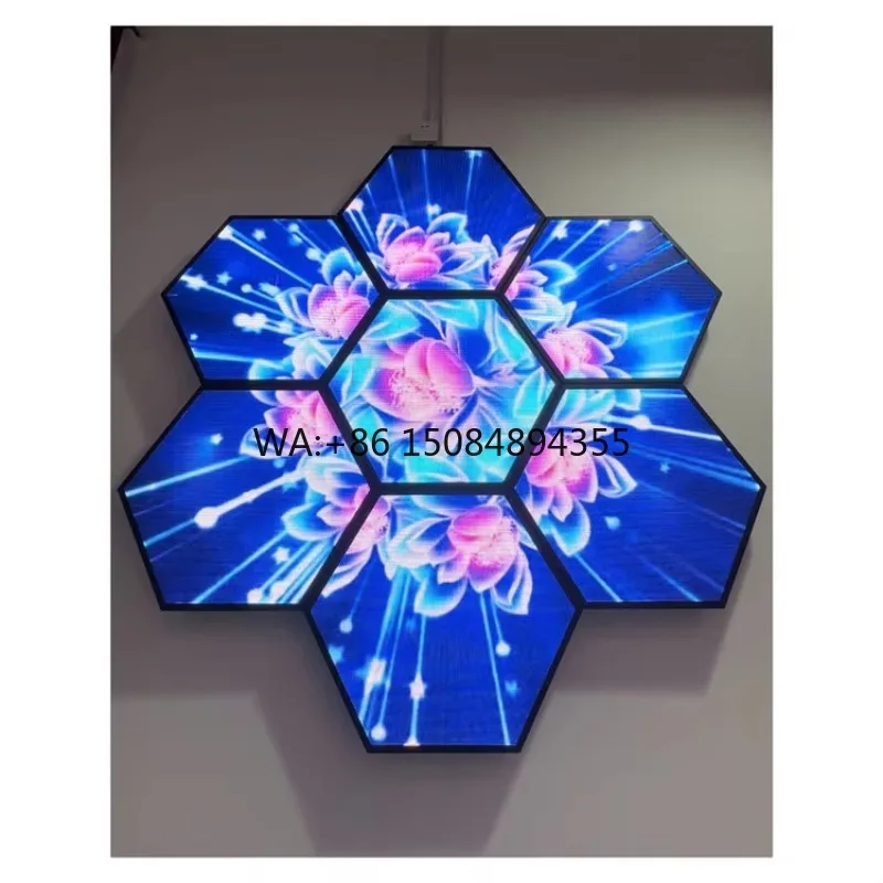 P2 P2.5 P3 P4 LED Panel Hexagonal Video Wall Display Screen Geometry Splicing Hex Honeycomb Night Light for Shopping Mall Use
P2 P2.5 P3 P4 LED Panel Hexagonal Video Wall Display Screen Geometry Splicing Hex Honeycomb Night Light for Shopping Mall Use