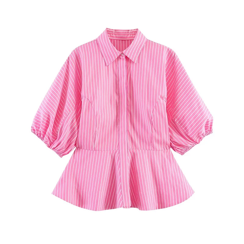Summer Women's Casual Shirts Top 2026 New Fashion Short Sleeved Single Breasted Striped Blouses Elegant Women's Shirt
Summer Women's Casual Shirts Top 2026 New Fashion Short Sleeved Single Breasted Striped Blouses Elegant Women's Shirt