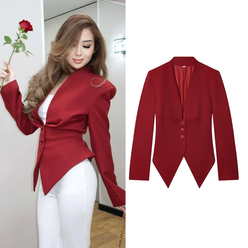 Women's Slim Blazer with Belt New 2026 Spring V Neck Button Long Sleeve Simple Fashion Women Coat Female Chic Tops
Women's Slim Blazer with Belt New 2026 Spring V Neck Button Long Sleeve Simple Fashion Women Coat Female Chic Tops