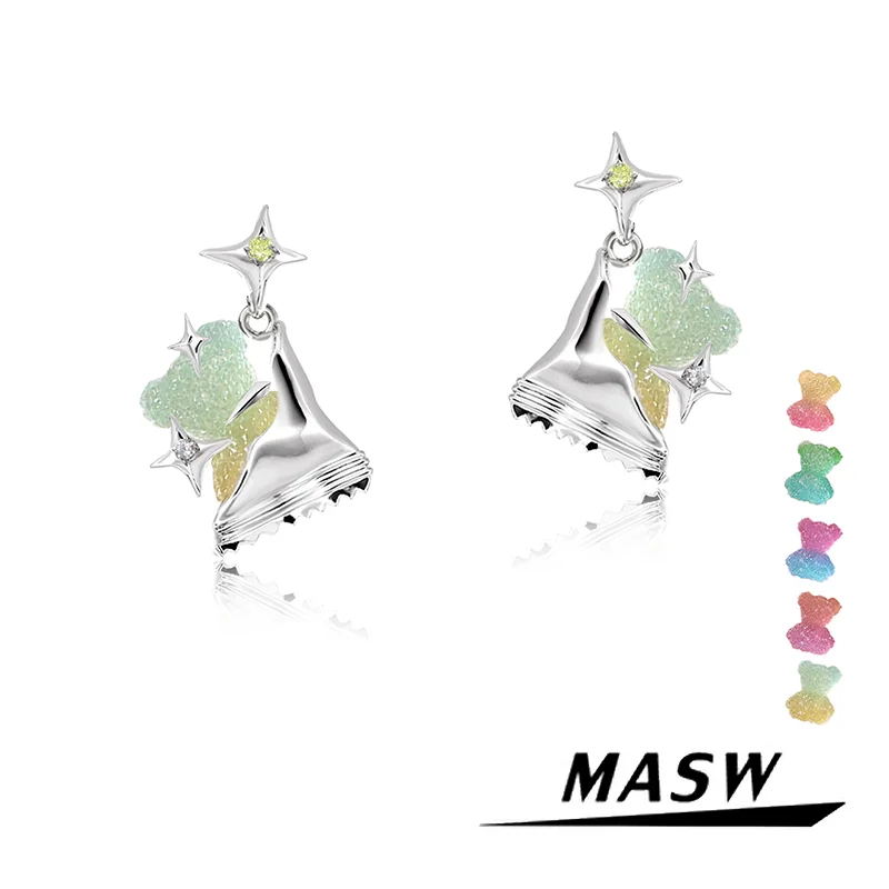 MASW Original Design Sweet Temperament Star Colorful Candy Shape Drop Earrings For Women Girl Party Gift Fashion Jewelry
MASW Original Design Sweet Temperament Star Colorful Candy Shape Drop Earrings For Women Girl Party Gift Fashion Jewelry