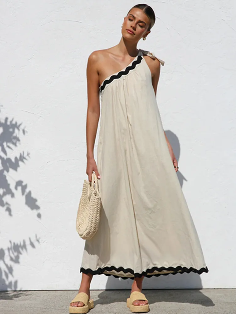 SKMY 2025 Spring Summer New Skew Shoulder Lace Strap Sleeveless Dress Holiday Style Women Clothing Long Dresses Party Clubwear
SKMY 2025 Spring Summer New Skew Shoulder Lace Strap Sleeveless Dress Holiday Style Women Clothing Long Dresses Party Clubwear