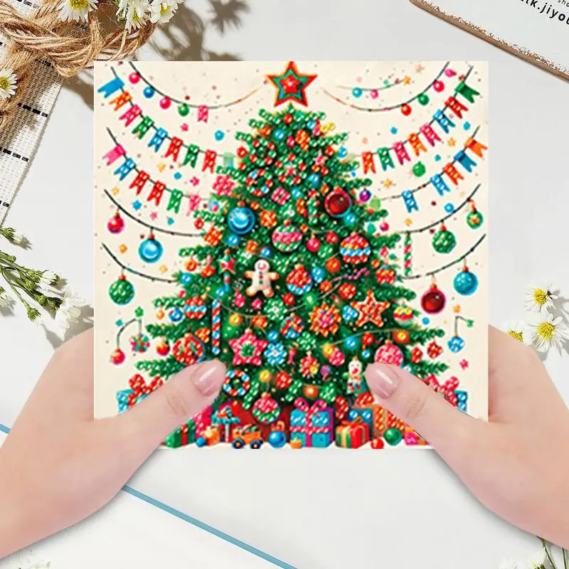 Rhinestones Painting Cards Handmade Christmas Greeting Cards Christmas Tree Card Happy Holiday Cards Versatile Seasons Greetings
Rhinestones Painting Cards Handmade Christmas Greeting Cards Christmas Tree Card Happy Holiday Cards Versatile Seasons Greetings