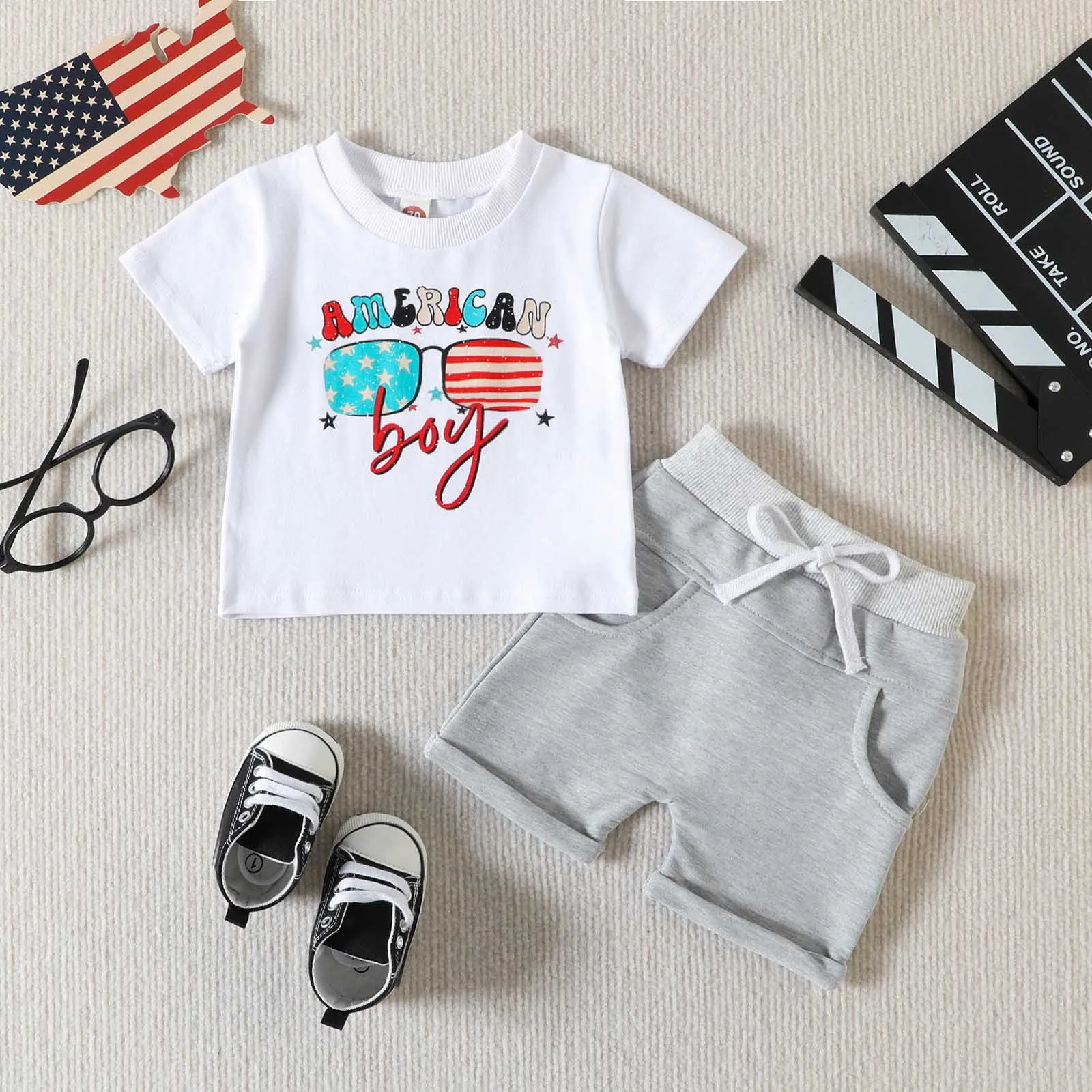 Independence Day Baby Boy Clothes The Fourth Of July Toddler Boy Outfits Letter Print T-Shirts Drawstring Shorts Pants Set
Independence Day Baby Boy Clothes The Fourth Of July Toddler Boy Outfits Letter Print T-Shirts Drawstring Shorts Pants Set