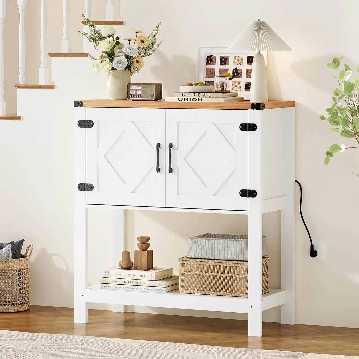 Console Table with Power USB Coffee Bar Cabinet Doors Farmhouse Storage Sofa Hallway Foyer Living Room Walnut Panel, Customized
Console Table with Power USB Coffee Bar Cabinet Doors Farmhouse Storage Sofa Hallway Foyer Living Room Walnut Panel, Customized