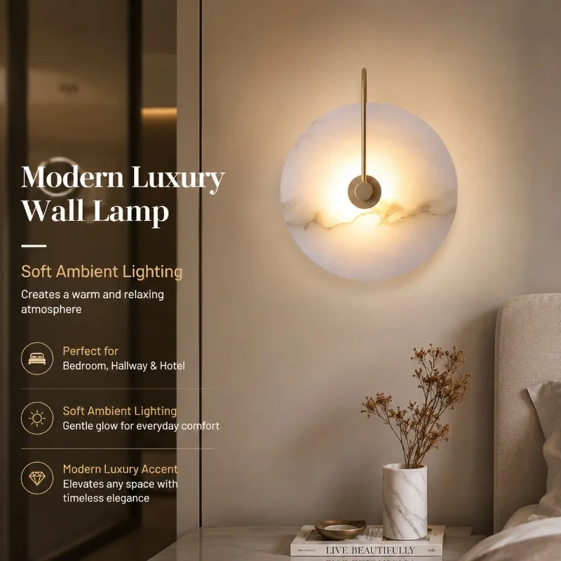 Spanish Natural Marble Wall Lamp Modern Simple Circular Wall Lamp Indoor Villa Courtyard Light Luxury Hotel Lamp
Spanish Natural Marble Wall Lamp Modern Simple Circular Wall Lamp Indoor Villa Courtyard Light Luxury Hotel Lamp