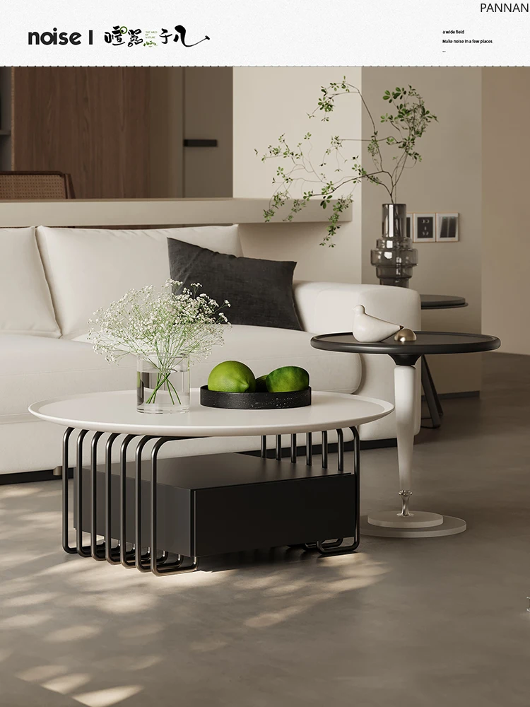 Minimal round coffee table combination living room home French retro stainless steel coffee table premium sense
Minimal round coffee table combination living room home French retro stainless steel coffee table premium sense