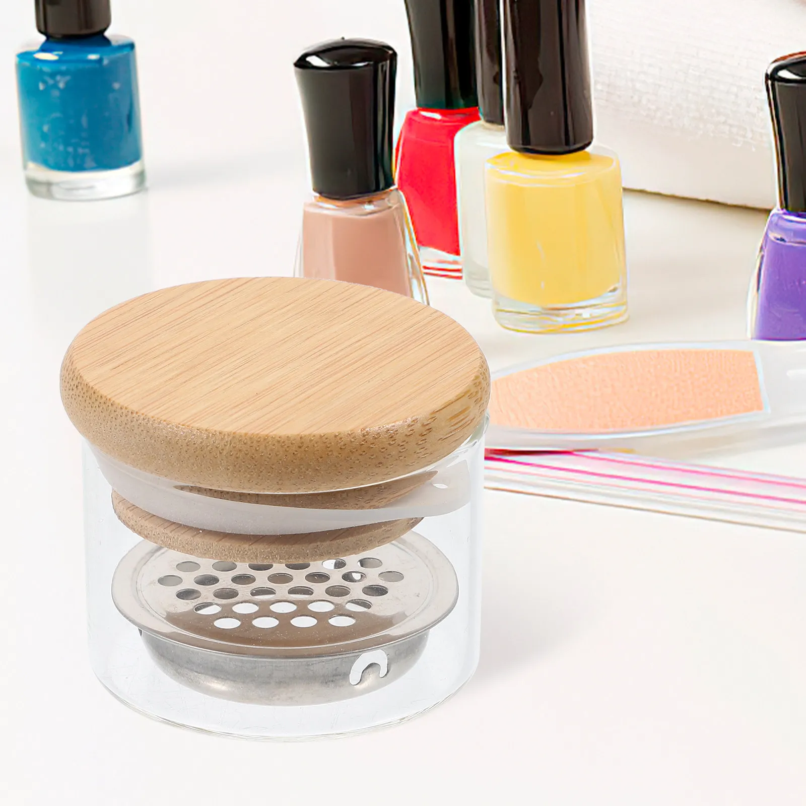 Glass Manicure Nail Dish Cup with Lid Wooden Lid Stainless Steel Mesh Nail Dappen Dish Acrylic Liquid and Powder Holder Salon
Glass Manicure Nail Dish Cup with Lid Wooden Lid Stainless Steel Mesh Nail Dappen Dish Acrylic Liquid and Powder Holder Salon