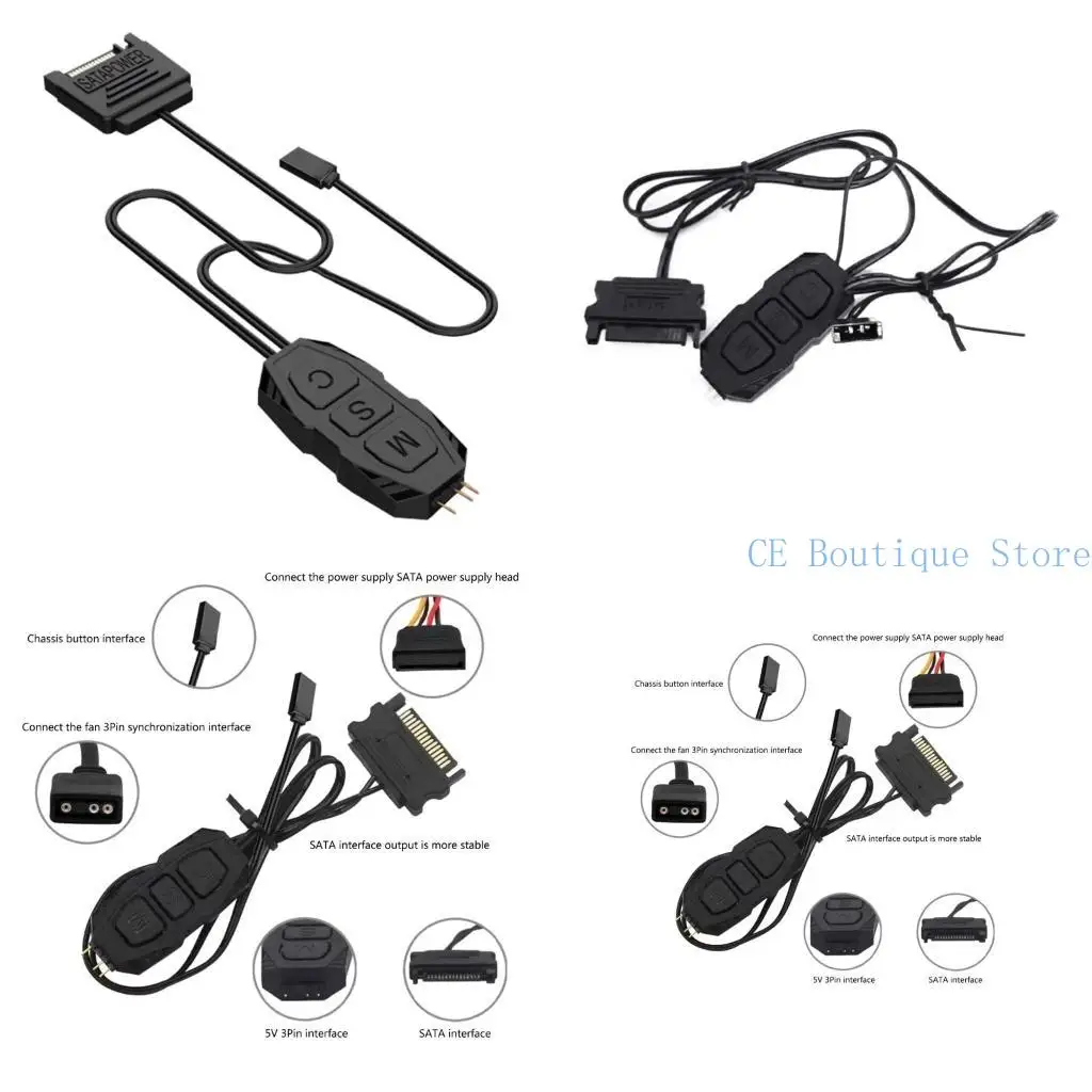 652F ARGB Controller Cable 5V 3 Pin ARGB Controller Power Supply Light Strips Controller Cable for PC Motherboards
652F ARGB Controller Cable 5V 3 Pin ARGB Controller Power Supply Light Strips Controller Cable for PC Motherboards