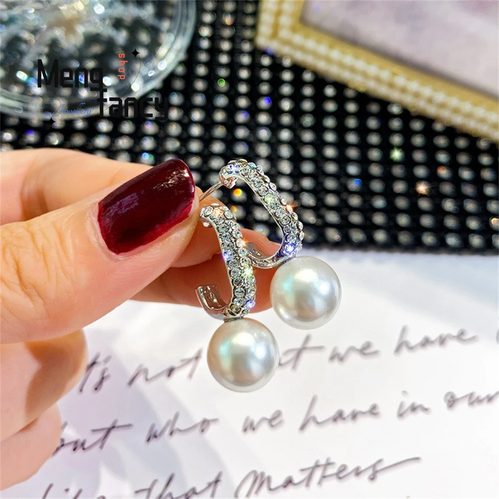 S925 Silver Needle Diamond-Encrusted Pearl Earrings, A Feminine And Trendy Ear Accessory With A Simple And Cold Style Exquisite
S925 Silver Needle Diamond-Encrusted Pearl Earrings, A Feminine And Trendy Ear Accessory With A Simple And Cold Style Exquisite