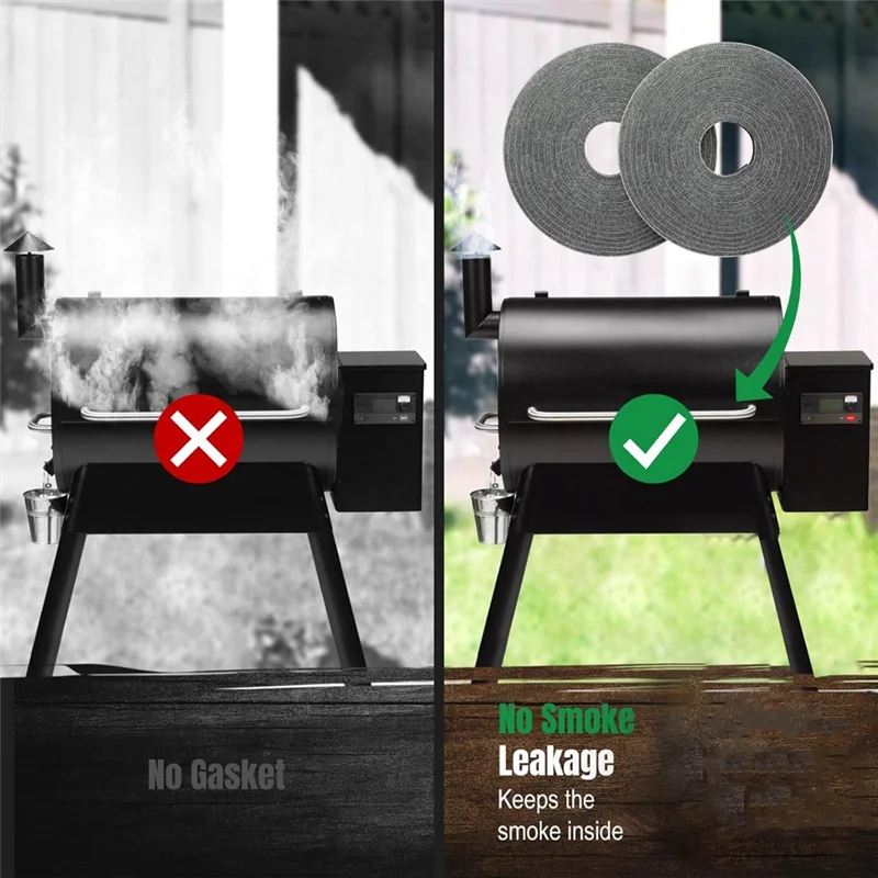 ABUN-2 Pack 10 FT Smoker Gasket Seal -1/2In 1/8In Hi-Temp Grill Gasket - Self Stick Fire Smoker Seal - Tape For Nomex BBQ Lid
ABUN-2 Pack 10 FT Smoker Gasket Seal -1/2In 1/8In Hi-Temp Grill Gasket - Self Stick Fire Smoker Seal - Tape For Nomex BBQ Lid