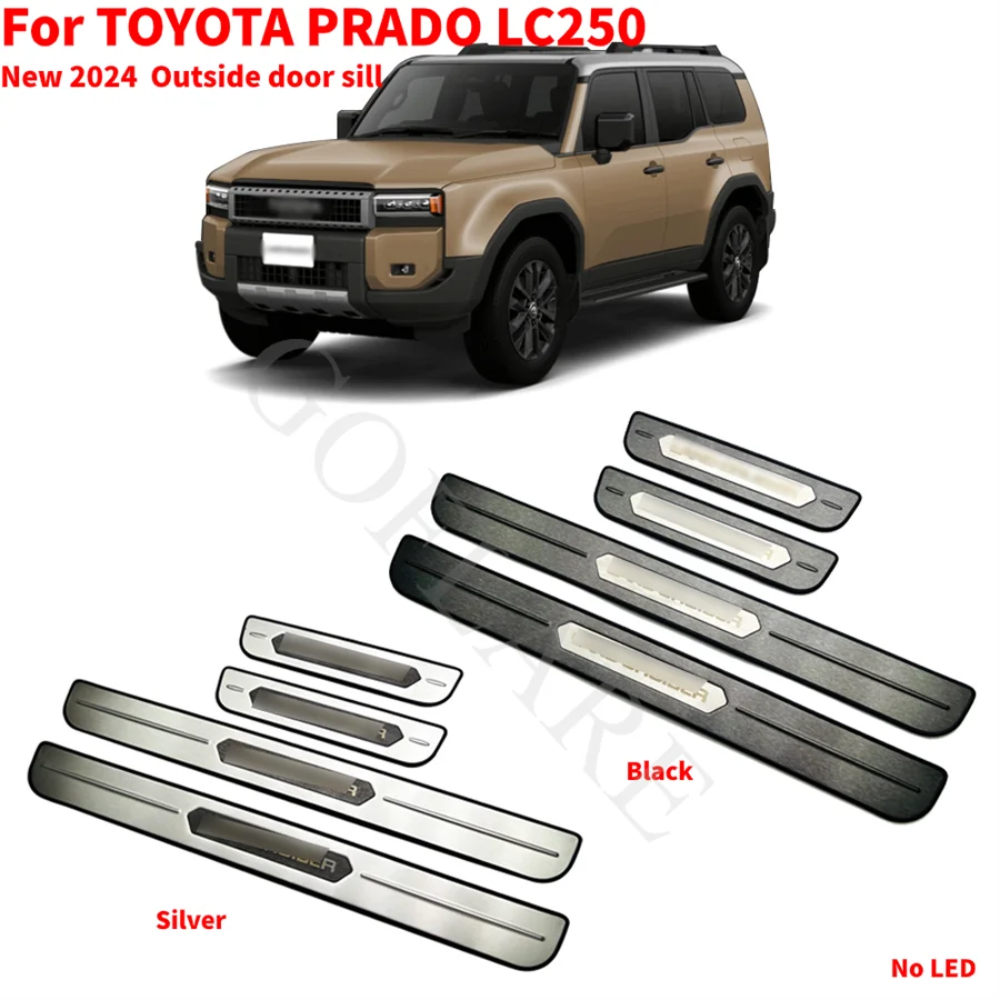 Для Toyota Land Cruiser 250 Prado LC250 2024, накладка на порог автомобиля, накладка на порог, накладка на порог, аксессуары
Для Toyota Land Cruiser 250 Prado LC250 2024, накладка на порог автомобиля, накладка на порог, накладка на порог, аксессуары