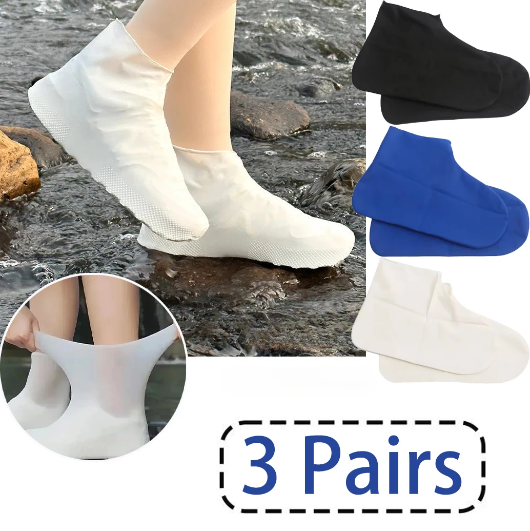 3Pairs Outdoor Latex Shoes Covers for Rain Waterproof Thickened Reusable Boots Cover Cycling Climbing Travel Hiking Camping Tool
3Pairs Outdoor Latex Shoes Covers for Rain Waterproof Thickened Reusable Boots Cover Cycling Climbing Travel Hiking Camping Tool