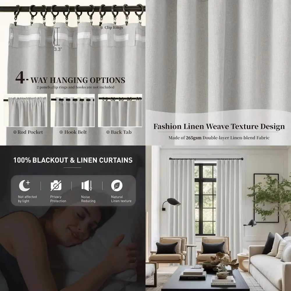 Шторы блэкаут из светло-серого льна, 96 дюймов, комплект из 2 панелей для гостиной, энергоэффективные, с карманом для карниза/креплением на петлях/креплением на крючках
Шторы блэкаут из светло-серого льна, 96 дюймов, комплект из 2 панелей для гостиной, энергоэффективные, с карманом для карниза/креплением на петлях/креплением на крючках