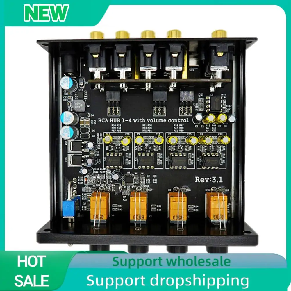Solid HIFI Lossless 1 Input 4 Output RCA HUB Audio Distributor Signal Selector Switch Source Switcher Volume Amplifier
Solid HIFI Lossless 1 Input 4 Output RCA HUB Audio Distributor Signal Selector Switch Source Switcher Volume Amplifier