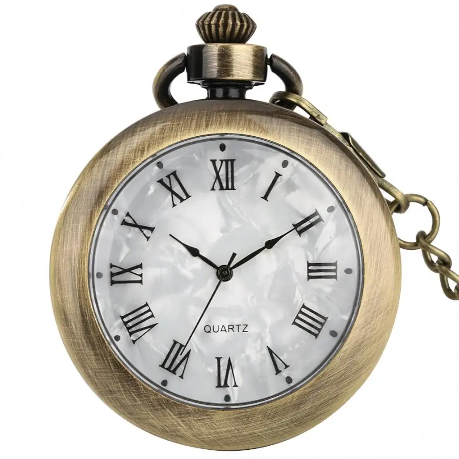 Bronze Open Face Marble Phosphorescent White Dial Roman Numeral Quartz Pocket Watch Alloy Case Fob Vintage Clock with Hook Chain
Bronze Open Face Marble Phosphorescent White Dial Roman Numeral Quartz Pocket Watch Alloy Case Fob Vintage Clock with Hook Chain