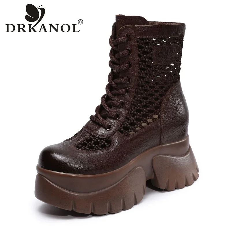 DRKANOL Summer Height Increasing Cool Boots Women Genuine Leather Mesh Breathable Platform Street Style Casual Mid Calf Boots
DRKANOL Summer Height Increasing Cool Boots Women Genuine Leather Mesh Breathable Platform Street Style Casual Mid Calf Boots