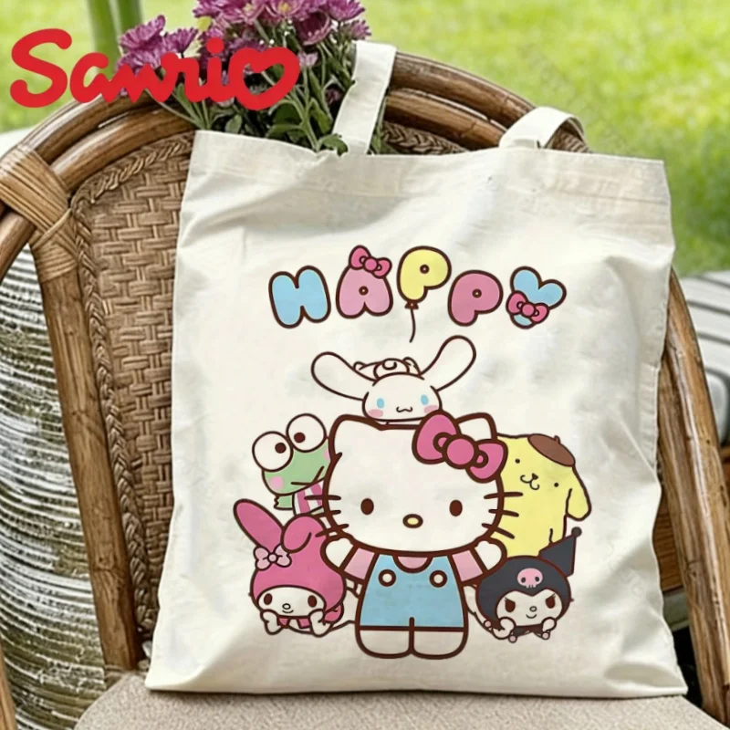 1 шт. холщовая сумка-тоут с персонажами Sanrio "HAPPY", экологичная многоразовая сумка через плечо
1 шт. холщовая сумка-тоут с персонажами Sanrio "HAPPY", экологичная многоразовая сумка через плечо