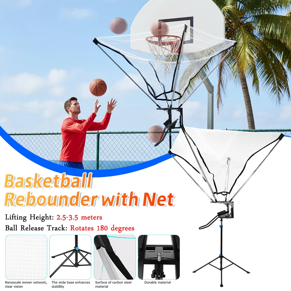 Basketball Rebounder 180° Rotating Track Net Return System Adjustable Shooting Machine Hoop Return & Shootting Shot Trainer
Basketball Rebounder 180° Rotating Track Net Return System Adjustable Shooting Machine Hoop Return & Shootting Shot Trainer
