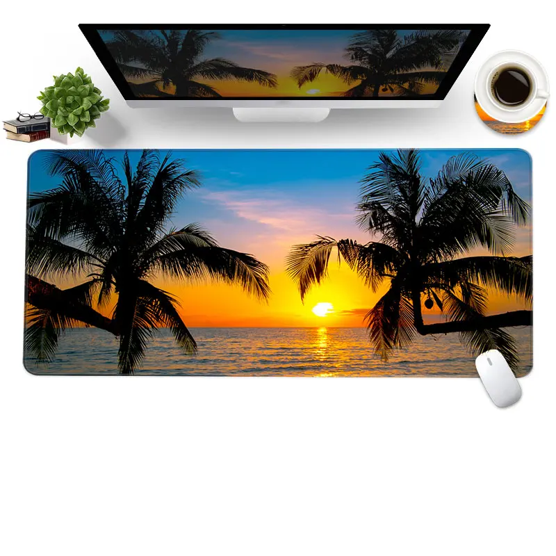Beach Sunrise and Backlit Palm Tree Print Gaming Mouse Pad - Extended Desk Mat Non-Slip Base Waterproof 31.5x12.6inch
Beach Sunrise and Backlit Palm Tree Print Gaming Mouse Pad - Extended Desk Mat Non-Slip Base Waterproof 31.5x12.6inch