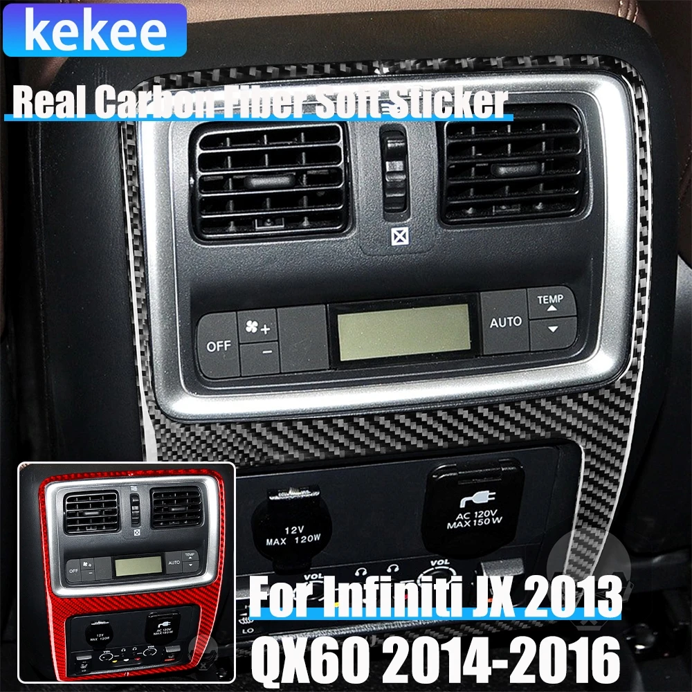 Real Carbon Fiber Car Accessories Rear Center Control Frame Trim Cover Soft Sticker For Infiniti JX 2013 QX60 2014 2015 2016 
Real Carbon Fiber Car Accessories Rear Center Control Frame Trim Cover Soft Sticker For Infiniti JX 2013 QX60 2014 2015 2016
