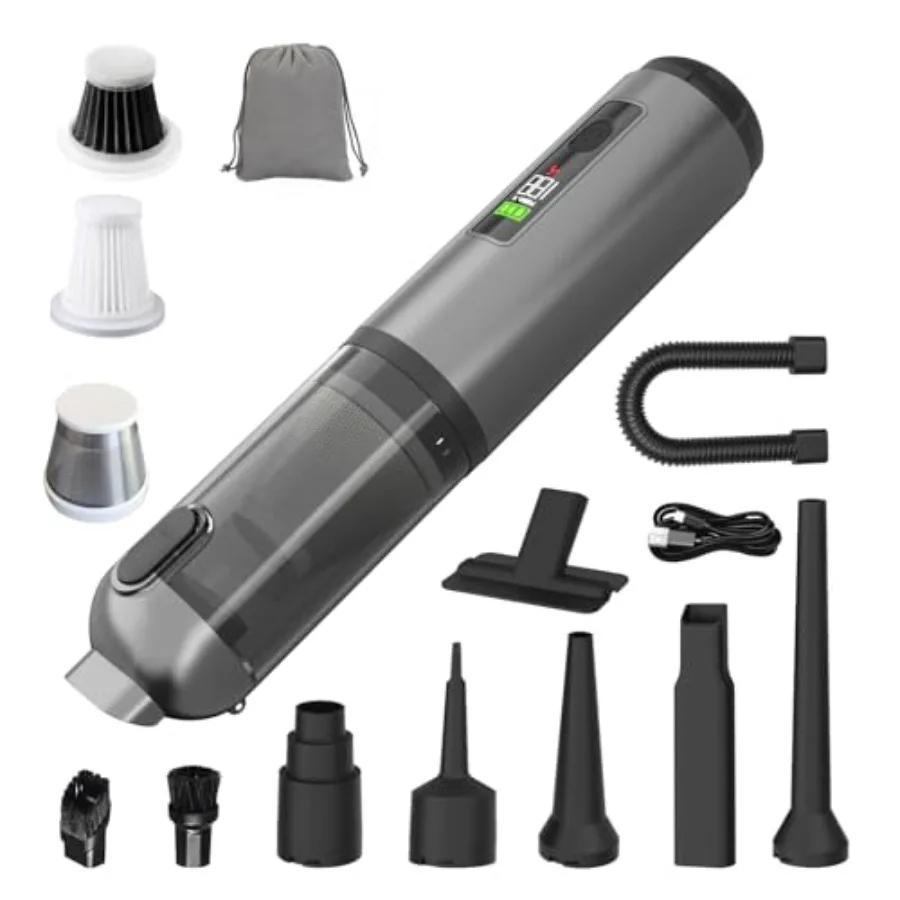 22000Pa High Power Handheld Vacuum Cleaner, 4-in-1 Cordless Car Vacuum and Air Duster with LED Display, USB-C Rechargeable Vacu
22000Pa High Power Handheld Vacuum Cleaner, 4-in-1 Cordless Car Vacuum and Air Duster with LED Display, USB-C Rechargeable Vacu