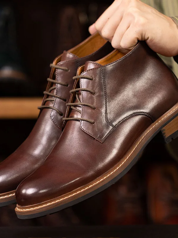 Fall Winter Men's Leather ort Boots Retro Briti Sle Thi Bot Luxury Work oes round Toe Lace-Up Rubber Outsole
Fall Winter Men's Leather ort Boots Retro Briti Sle Thi Bot Luxury Work oes round Toe Lace-Up Rubber Outsole