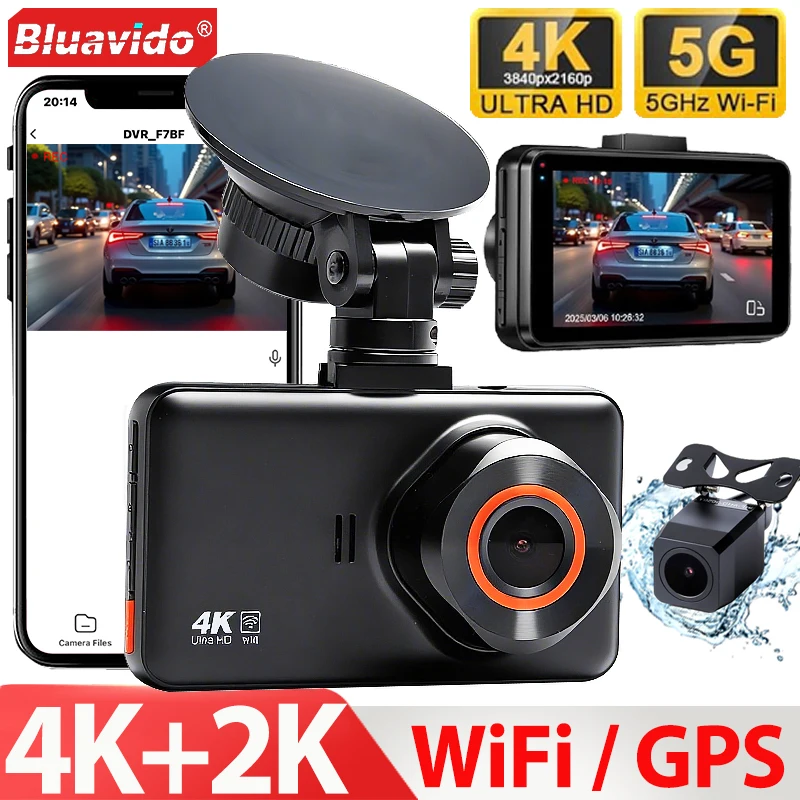 4K+2K Front and Rear Dash Cam Built-in WiFi 3 Inch IPS Car Video Camera WDR Night Vision G-Sensor 24H Parking Mode APP Control
4K+2K Front and Rear Dash Cam Built-in WiFi 3 Inch IPS Car Video Camera WDR Night Vision G-Sensor 24H Parking Mode APP Control