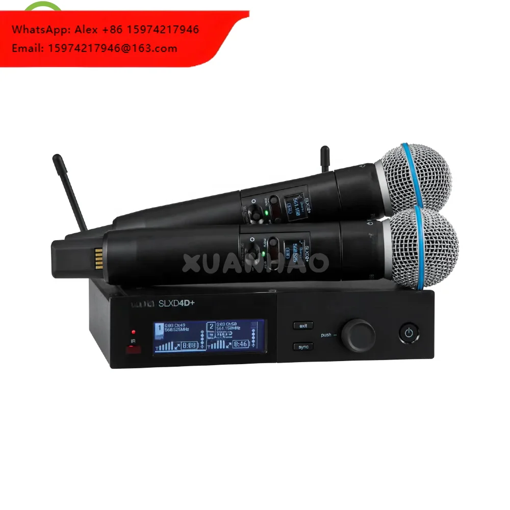 SLXD4D+ BETA58 KSM9 Professional Wireless Metal Vocal Microphone System With Dynamic Handheld Mic For Live Stage Performance
SLXD4D+ BETA58 KSM9 Professional Wireless Metal Vocal Microphone System With Dynamic Handheld Mic For Live Stage Performance