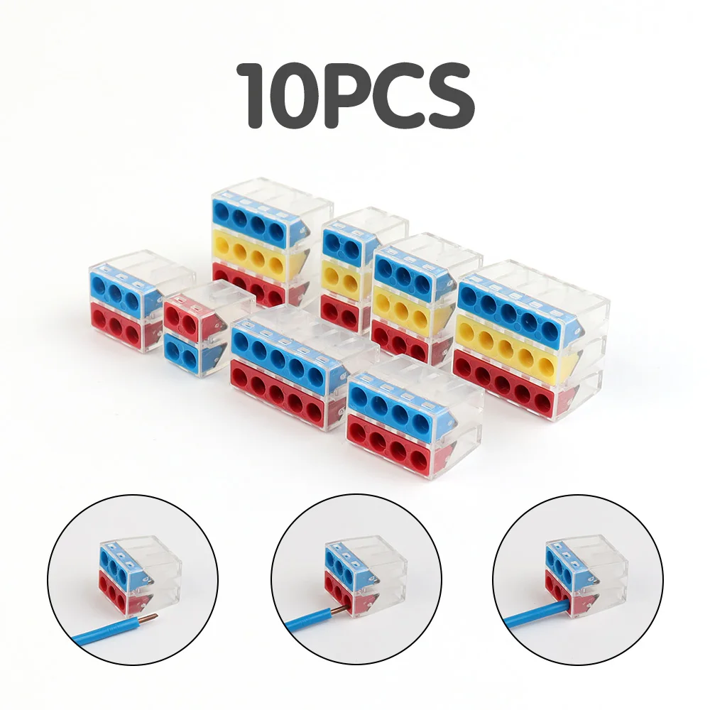 10PCS Universal Compact Wire Connector Fast Docking Adapter Plug-in Terminal Block Electrical Wiring Cable Junction Box 28-12AWG
10PCS Universal Compact Wire Connector Fast Docking Adapter Plug-in Terminal Block Electrical Wiring Cable Junction Box 28-12AWG