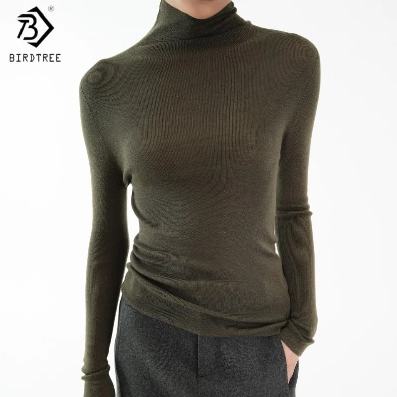 Birdtree, трикотажная нижняя рубашка из 100% овечьей шерсти, женская рубашка с длинными рукавами и воротником-стойкой, осенне-зимний облегающий пуловер T5N106JF
Birdtree, трикотажная нижняя рубашка из 100% овечьей шерсти, женская рубашка с длинными рукавами и воротником-стойкой, осенне-зимний облегающий пуловер T5N106JF