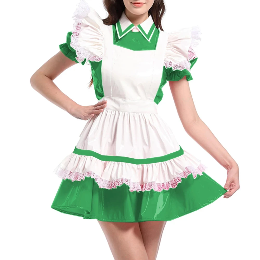 Sissy Glossy PVC French Maid Uniforms, Short Puff Sleeves,Lolita Cosplay Outfit,Halloween Costumes, Adult Fetish, Cross Dressing
Sissy Glossy PVC French Maid Uniforms, Short Puff Sleeves,Lolita Cosplay Outfit,Halloween Costumes, Adult Fetish, Cross Dressing