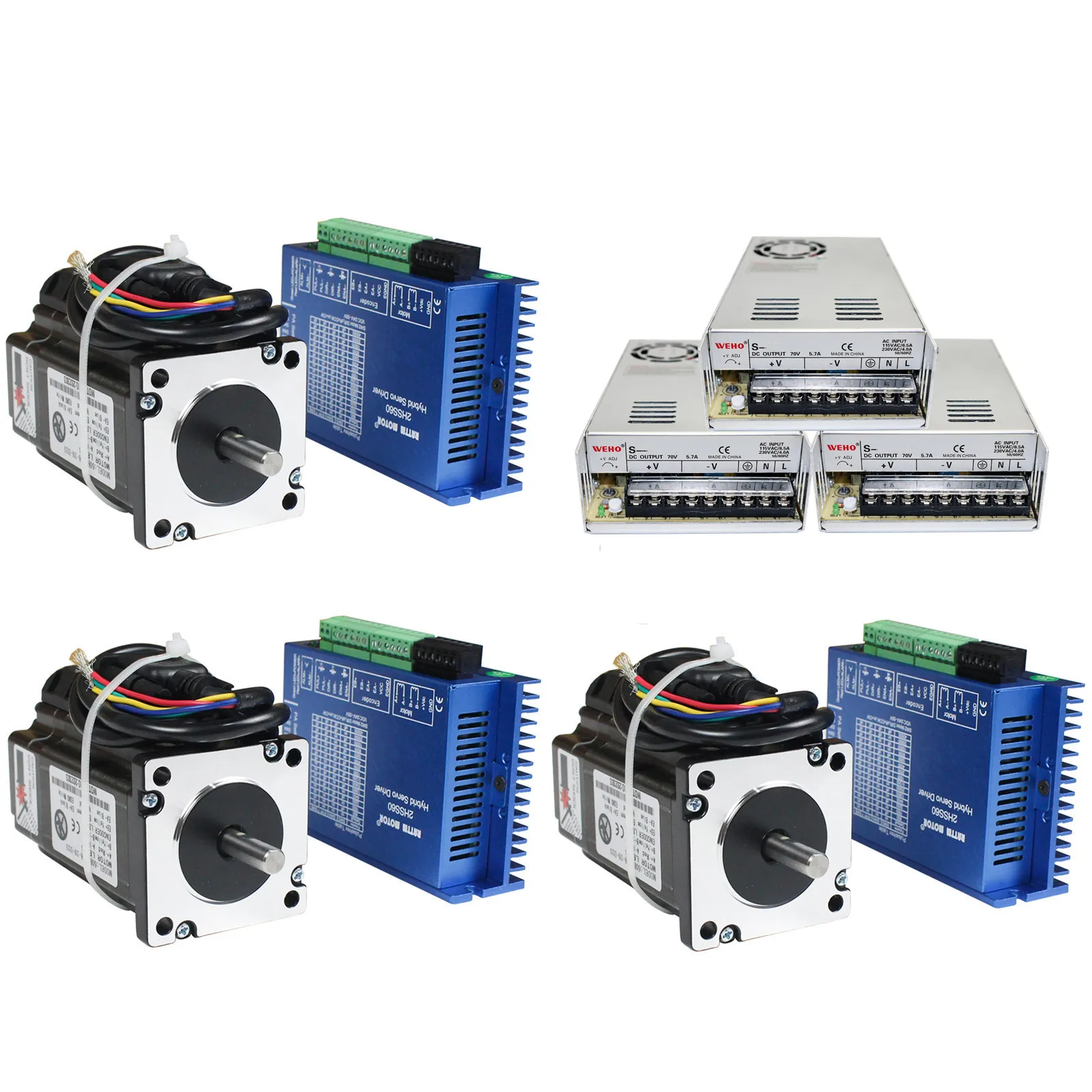 『EU Stock』CNC 3 Axis Nema24 3N.m 30Kg.cm Closed-Loop Servo Motor L88mm, 2Phase Hybrid Servo Driver 5A + 350W 36V Power Supply
『EU Stock』CNC 3 Axis Nema24 3N.m 30Kg.cm Closed-Loop Servo Motor L88mm, 2Phase Hybrid Servo Driver 5A + 350W 36V Power Supply