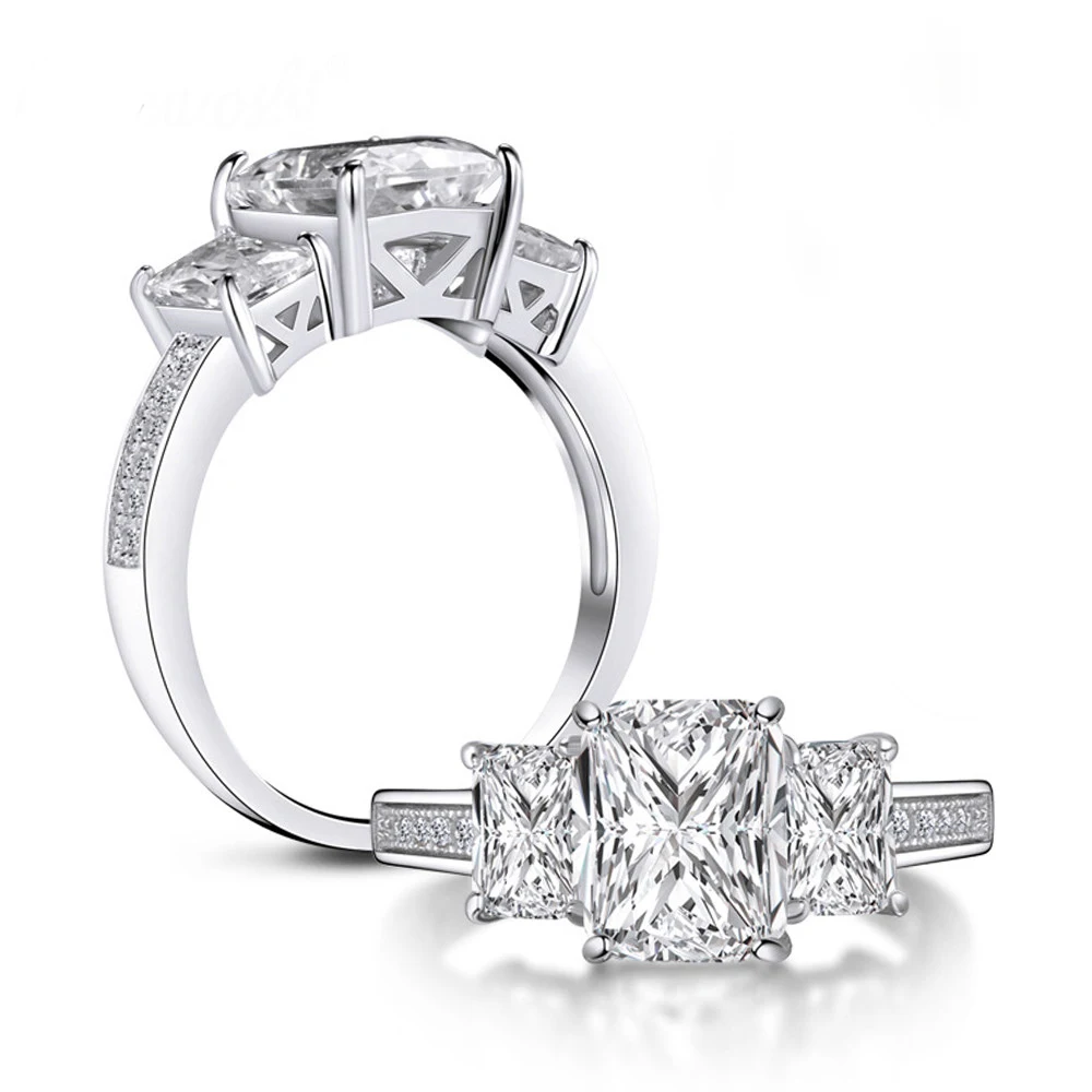 100% 925 Sterling Silver Created Moissanite Ring Luxury Square Crystal Diamond Wedding Rings for Women Fine Jewelry
100% 925 Sterling Silver Created Moissanite Ring Luxury Square Crystal Diamond Wedding Rings for Women Fine Jewelry