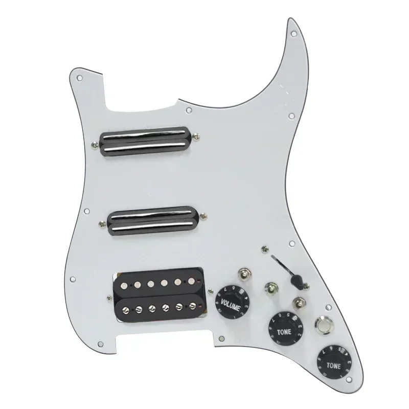 SSH Guitar Pickguard Wiring Loaded Prewired + Silence Switch ST Electric Guitar Double Coil Pickup Black
SSH Guitar Pickguard Wiring Loaded Prewired + Silence Switch ST Electric Guitar Double Coil Pickup Black