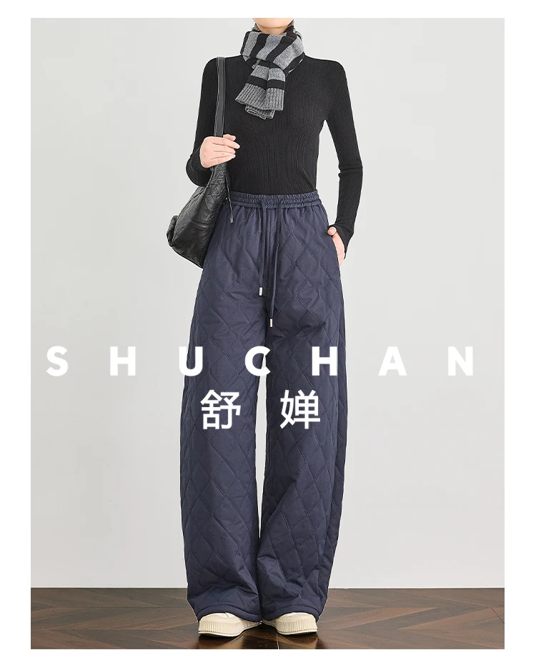 Navy Blue High-waisted Wide-leg Pants Piled and Thickened Cotton Pants Warm Casual Pants Winter 2025 new
Navy Blue High-waisted Wide-leg Pants Piled and Thickened Cotton Pants Warm Casual Pants Winter 2025 new