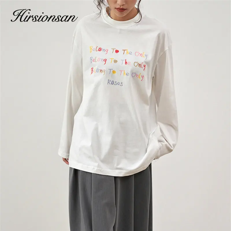 Hirsionsan Autumn Loose Basic Long Sleeve T-shirt Women Trendy Letter Printed Simple Blouse Female Harajuku All-match Jumpers
Hirsionsan Autumn Loose Basic Long Sleeve T-shirt Women Trendy Letter Printed Simple Blouse Female Harajuku All-match Jumpers