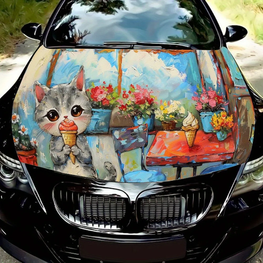 Greedy Cat Pattern car hood stickers, waterproof self-adhesive, scratch resistant, easy to stick, durable car PVC stickers, car
Greedy Cat Pattern car hood stickers, waterproof self-adhesive, scratch resistant, easy to stick, durable car PVC stickers, car