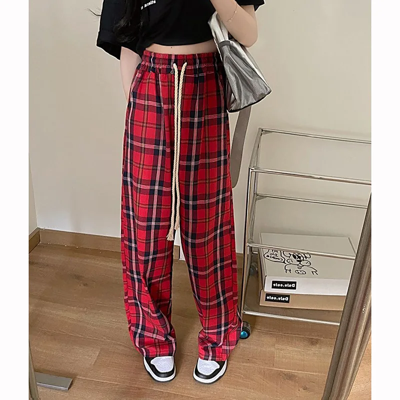 Лидер продаж, женские клетчатые брюки с высокой талией в стиле ретро, женские шикарные дизайнерские брюки с высокой талией, мешковатые повседневные прямые брюки для девочек
Лидер продаж, женские клетчатые брюки с высокой талией в стиле ретро, женские шикарные дизайнерские брюки с высокой талией, мешковатые повседневные прямые брюки для девочек