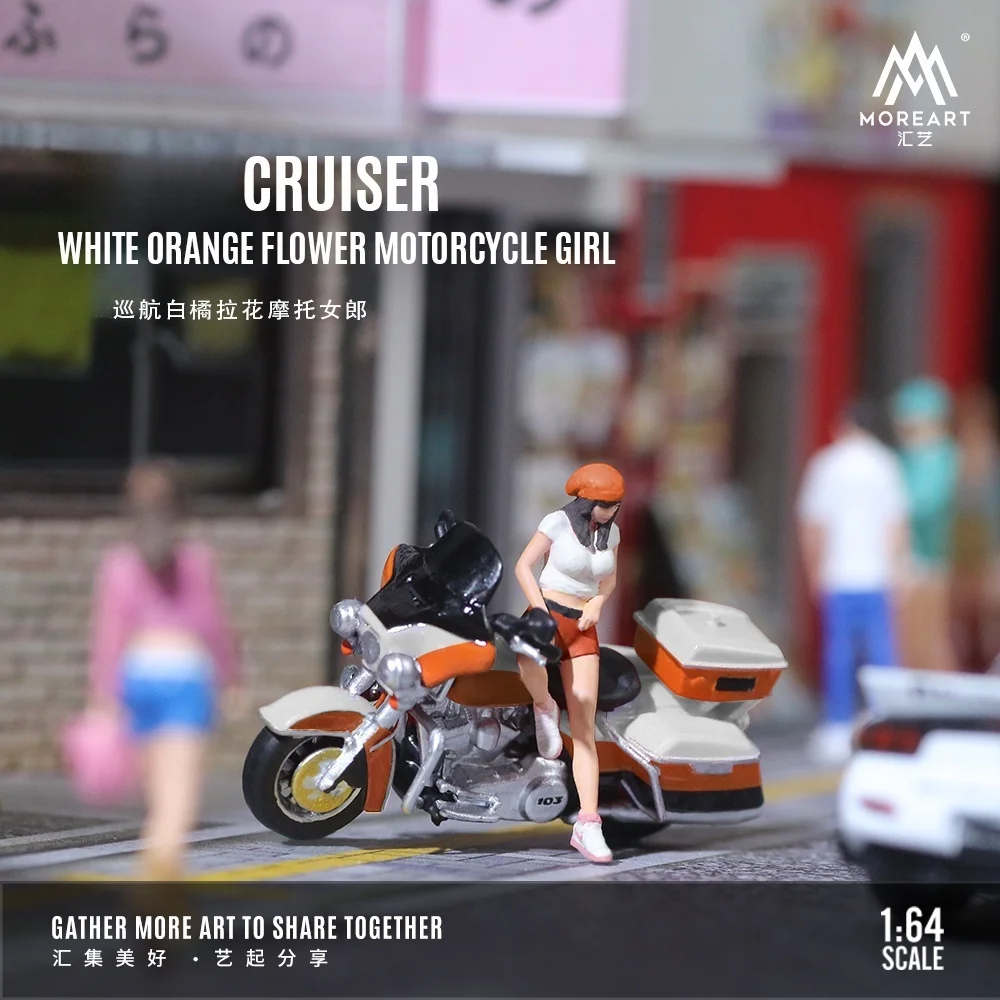 More Art 1:64 Cruiser White Orange Motorcycle Girl Doll Set Model For Display & Collection & Gift
More Art 1:64 Cruiser White Orange Motorcycle Girl Doll Set Model For Display & Collection & Gift