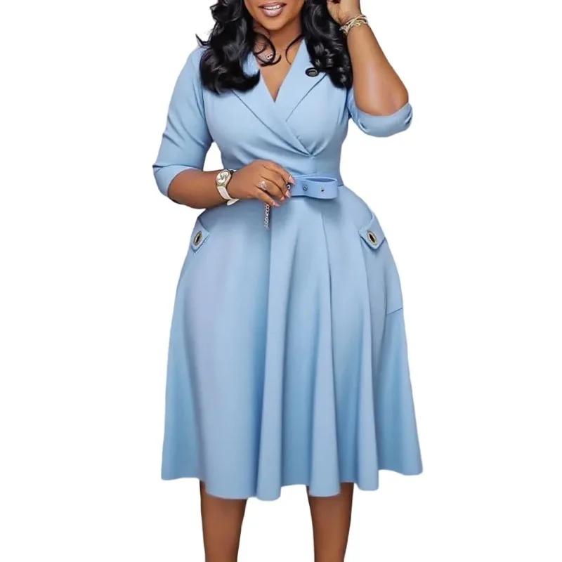 Dashiki African Dresses for Women Autumn Winter Plus Size African 3/4 Sleeve V-neck Polyester Midi Dress Ankara Dresses Outfits
Dashiki African Dresses for Women Autumn Winter Plus Size African 3/4 Sleeve V-neck Polyester Midi Dress Ankara Dresses Outfits